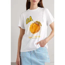 Womens T-Shirt Designers T Shirt Peach Print Loose Crew Neck Short Sleeve Casual Drop Delivery Apparel Clothing Tops Tees Dhcyc
