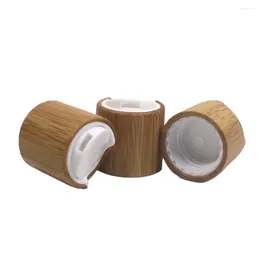 Garrafas de armazenamento 5 pcs atacado 20mm 24 410 Eco amigável de madeira de bambu cosméticos tampa tampa superior branco preto para garrafa de vidro plástico