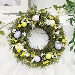 Decorative Flowers Home Decor Natural Plant Nordic Easter Egg Simulation Wreath Decoration Door Pendant