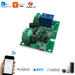 التحكم zigbee 1ch Ewelink Tuya Smart Gate Switch Module ، DC 12V 24V 32V 220V ، 1 Channel RF433 Relay for 2MQTT Gateway SmartThings