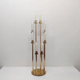 Ljushållare 5st/10st Elegant Gold 8 Heads Metal Candelabrum Stand för bröllop och heminredning