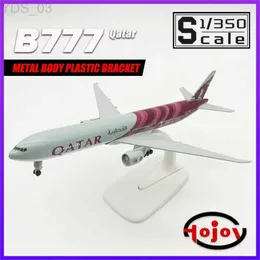 Модель самолета Масштаб 1/350 Длина 20 см Qatar Airways B777 Металлический литой самолет Модель самолета Игрушки для самолетов Подарок для мальчиков Детская коллекция YQ240401