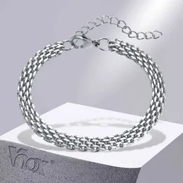Łańcuch VNOX Stylowy łańcuch Bransoletki dla mężczyzn nigdy nie zanikają ze stali nierdzewnej o szerokości linku do nadgarstka biżuterii na rękę Q240401