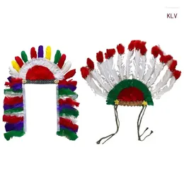 Fontes de festa cocar de penas delicado étnico americano headwear tribo africana palco halloween po adereços