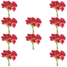 Dekorative Blumen 10 Bündel Künstliche Beerenblumengirlanden Picks Simulation Beeren Stiele Manuelle Weihnachten DIY Schaumdekorationen Für