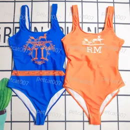 Sommer rückenfreier einteiliger Badeanzug Designer bedruckte Bademode Bikini Stretch Badeanzug Damen Luxus Bademode für Strandbikini