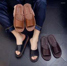 Тапочки из натуральной кожи, домашняя обувь унисекс, мужская классическая домашняя обувь на плоской подошве для женщин