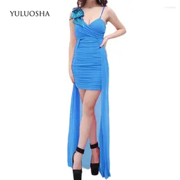 Abiti da festa YULUOSHA Abito fionda senza maniche con paillettes Sirena Prom Royal Blue Abiti lunghi Rojos Largos Fiesta Idos De Gala