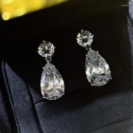 Orecchini a bottone 12 carati grande goccia d'acqua importati diamanti ad alto tenore di carbonio gioielli di moda di lusso da sposa