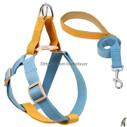 Dog Training Obedience Harnesses Harness And Leash No Pl Nylon Pet Leashes For Small Dogs French Bldog Chihuahua Lead Col Homefavor Dhwg5