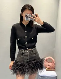 Women's Two Piece Pants PREPOMP Summer Collection Sleeveless Skew Neck Metal Color Bodysuits Feathers Denim Shorts Two Piece Set Outfits GH978 230606
