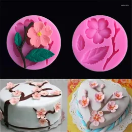 Moldes de cozimento 1 pc molde de doces flor de pêssego forma fondant moldes bolo estênceis cozinha diy ferramentas cor aleatória