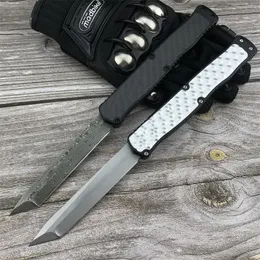 Hot Sale Heretic Cleric II Tactical Automatic Knife Damascus blade Aluminum Inlaid with Carbon Handle Double Action EDC Outdoor Military Knives Gifts Knife 3300 535