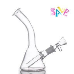 Wholesale Clear Hookahs MINI cheap beaker glass water rig dab bongs pipe with 10mm male smoking oil Burner bowl