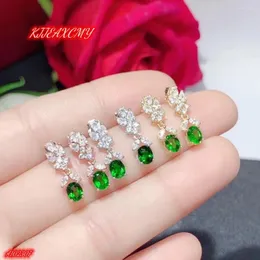 Kolczyki stadnorskie Kjjeaxcmy Brand Boutique Women's Luxury Ear Studs Jewelry 925 Sterling Silver Natural Diopside Gem Gem