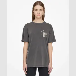 Damen-T-Shirt für Frühling und Sommer, neues nordamerikanisches Nischen-Buchstaben-Druck, gebratene Farbe, gebratene Schneeflocke, gewaschenes Damen-Kurzarm-T-Shirt