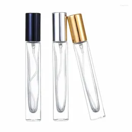 Butelki do przechowywania 20pcs Atomizer Perfume Botttle Square 10 ml Opakowanie kosmetyczne Przenośne napełnienie pusty przezroczysty szklany zapach mgła spray