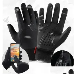 Guanti da ciclismo Invernali Warm Touch Sn Moto Fl Finger Guanti termici da bicicletta Uomo Donna Mtb Palestra Arrampicata Drop Delivery Sport Outdoor Otyxa