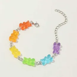 Catena Cartoon Arcobaleno Caramelle Orsetto Ins Gomma colorata Caramelle Orso femmina Rimbalzo Hip Hop Gelatina Bracciale colorato Bracciale ragazza Regalo Q240401