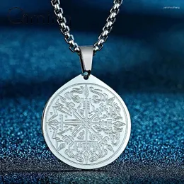 Colares de pingente de aço inoxidável Vegvisir Viking colar para homens jóias eslava mágica bússola pagão presente