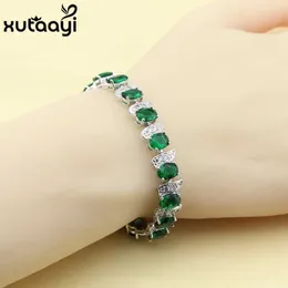 Kedja heta säljer mode silver smycken grön imitation jade vit österrikisk kristallkedja armband med en längd av 18+2 cm lämplig för kvinnor q240401