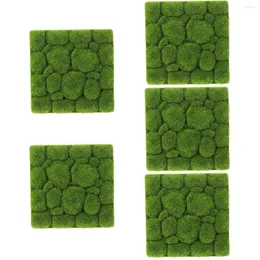 Decorative Flowers 5 Pcs Wall Tiles Simulated Moss Foam Simulation Board Home Decoration Faux Engineering Plants Indoor Fake Supplies