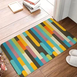 Carpets Non-slip Doormat Retro Color Block Popsicle Sticks Blue Carpet Living Room Bedroom Mat Outdoor Indoor Pattern