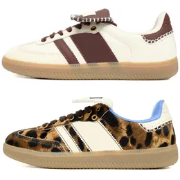 Loja País de Gales Bonner Sapatos Homens Vegan Notitle Tênis Nylon Fox Brown Leopard Pony Designer Pharrell futebol Pony Preto Alumínio Gum Scarlet Red Cow Print Branco com caixa