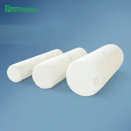 Purenlatex Memory Foam Long Pillow Neck Cervical Support lumbar Cushionを保護するための円筒形の枕240329