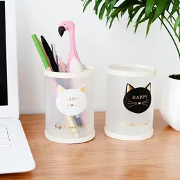 Simple PP pen holder multifunctional desktop storage box daily sundries storage Office Organization Clear Desk Storage.