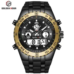 Reloj Hombre GOLDENHOUR Männer Uhr Sport Uhr Männer erkek kol saati Digital Army Military Silikon Quarzuhr Relogio Masculino325g