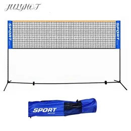 Bärbar vikning Standard Professional Badminton Net Inomhus utomhus sportvolleyboll Tennisträning Square Y240318