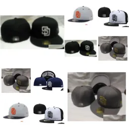 Boll Caps Fashion Styles Padres SD Letter Baseball Nyaste Casual Gorras Hip Hop Men Women Chapeus Fitted Hats HH-6.30 Drop Delivery AC DHXKH