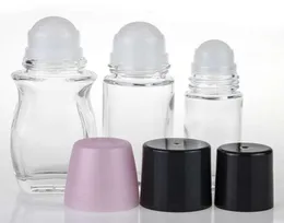 30ml 50ml Clear Glass Roll On Bottle Essential Oil Perfume Travel Dispenser Roller Ball PP Cap8747333