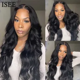 Wigs Synthetic Wigs ISEE YOUNG Body Wave Lace Closure Wigs Easy To Install Wear And Go Glueless Human Hair Wig Peruvian Body Wave PreCu