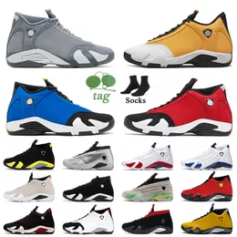 Top Quality 14s Sapatos de Basquete Jump Man Flint Cinza 14 Ginásio Vermelho Trovão Preto Branco Laney Metálico Prata Luz Gengibre Hyper Royal Último Tiro Mens Treinadores Sapatilhas