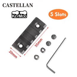 Striscia della guida guida in keymod a 5-slot, base a clip della staffa in lega di alluminio in alluminio a 5 slot, larghezza 21 mm, base a specchio a vista della staffa