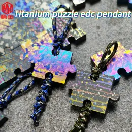 Paracord 1pc EDC Knivpärlor Paracord pärlor tc4 titanlegering pussel foto bakgrundskort multifunktion lanyard hängen