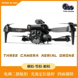 K6 MAX DRONE 3 카메라 고화질 공중 사진 장애물 장애물 회피 4 축 항공기 접이식 수직 촬영