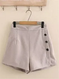 Abbigliamento donna taglie forti Pantaloncini di lana Bottone elastico in vita Decorazione Grande Mini per signora tettona Inverno 240322