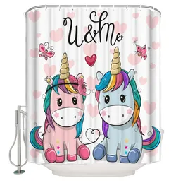 Waterproof Fabric Shower Curtain or LinerBathroom Shower CurtainsFabric Shower Curtain for Bath Tub Pink Unicorn2116401