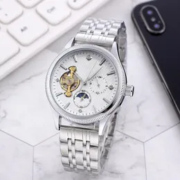 Drop Wysyłka marki Mężczyzn Automatyczny zegarek Man Tourbillon Mechanical Watches Ruch Złoty zegar Relogio Masculino z oryginalnym pudełkiem