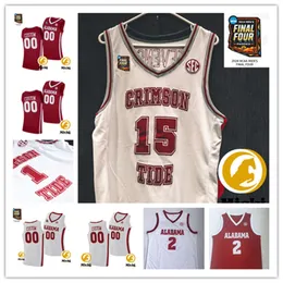 Mark Sears Alabama Crimson Tide 2024 Final Four Camisa de basquete Jahvon Quinerly Latrell Wrightsell Jr.