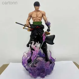 Anime Manga 35cm 2023new Anime One Piece Roronoa Zoro Exchangeable Figure Pvc Model Toys Doll Collectible Ornaments Christmas Gifts 240401