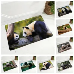 Mattor supermjuk flanell söt porna panda dörrmatta icke-halk 40x60 cm matta matsal dekor djur golv dörr matta för barn rum