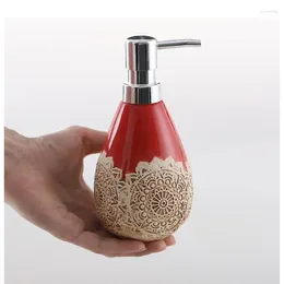 Dispenser di sapone liquido 1 pz 330ml Contenitore per lozione in ceramica Stile europeo Tinta unita Bottiglia disinfettante per le mani Accessori per la casa Bagno