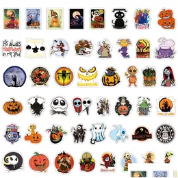 Adesivos de carro 100 pçs/lote venda por atacado dos desenhos animados halloween à prova dwaterproof água não-duplicado adesivo para skate capacete portátil garrafa decalques dr dhnt9