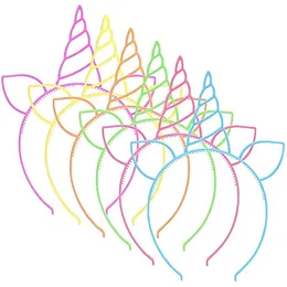 Set Fascia Compleanno Unicorno Glitter Rosa E Oro - Cerchietto E Fascia In Raso Per Festa Di Compleanno Bambina