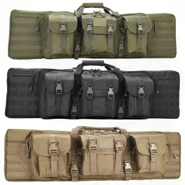 Väskor 47 "Dubbel lång gevärpistolpistolväska Transportfodral Double Rifle Bag Outdoor Tactical Carbine Case Water Dust