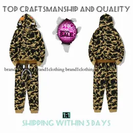 S Top Handwerkskunst Herren Hoodies Anzug Designer Jacke Hai Pullover Tiger Full Zip Hoodie Farbe Haruku Sweatshirt Mode Co-Branding Camouflage Hoodys 1-